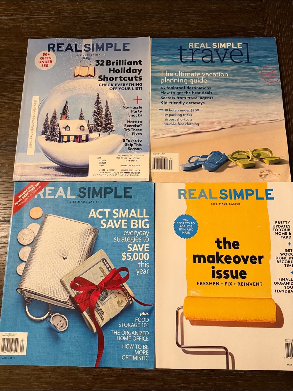 Real Simple Magazine Lot - Blue, Yellow, White Covers